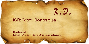 Kódor Dorottya névjegykártya